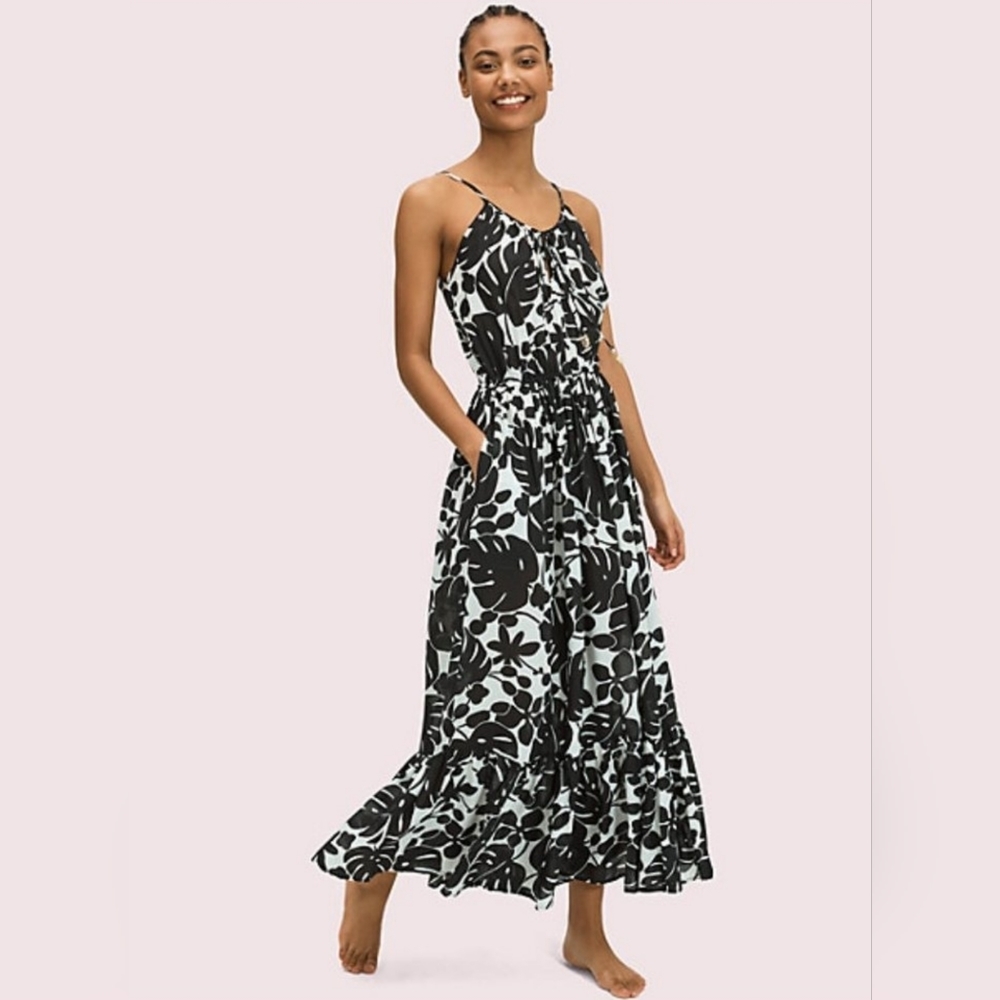 kate spade Black and White Floral Maxi Dress